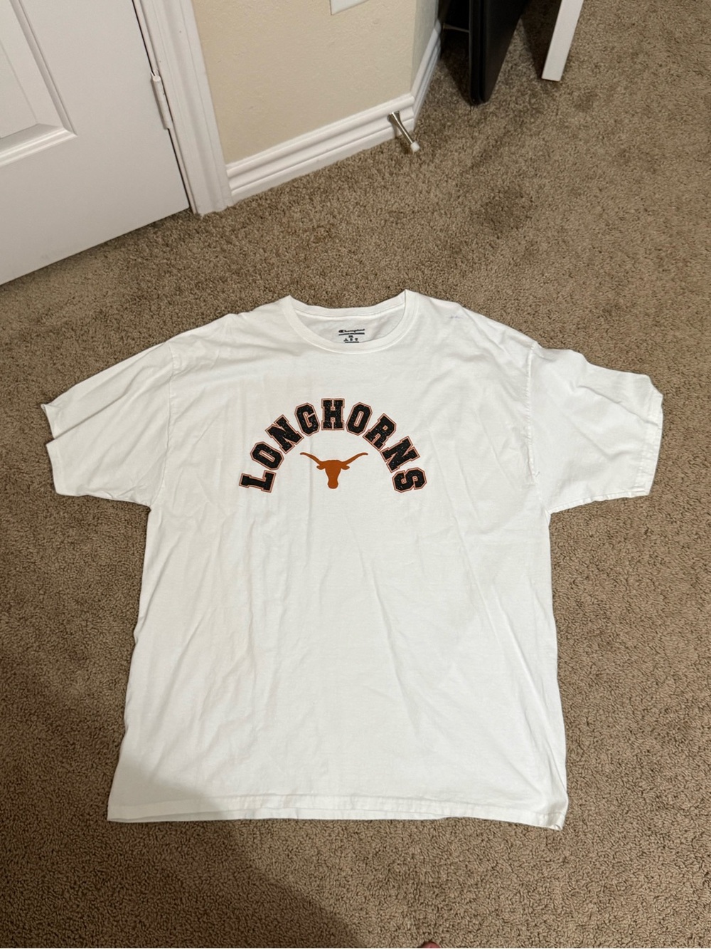 Champion White Longhorns Graphic Tee with Orange Logo